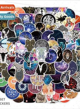 100 pcs of twelve constellations starry sky graffiti sticker