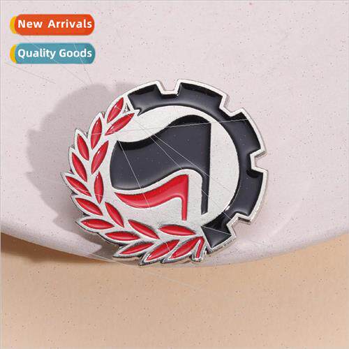 Brooch Round Geometric Pins Metal Impression Flag Pins Backp