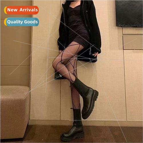 New black fishing net stockings diamond cross black silk thi