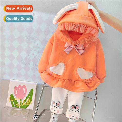Winter girls thickened cardigan jacket pants two-piece set Y