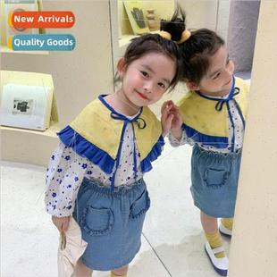 big wood Korean girls fashion the new lapel doll fall