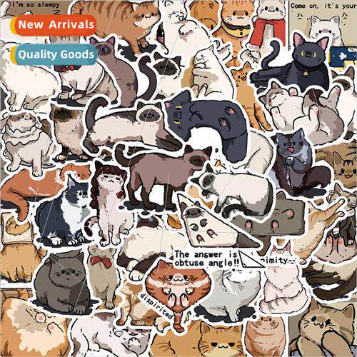 50 cartoon animals meet kitten doodle stickers decorative ha