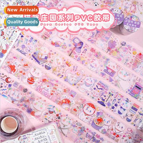 Cat Manor Handbook Tape Cute Cartoon Handbook Stickers Whole