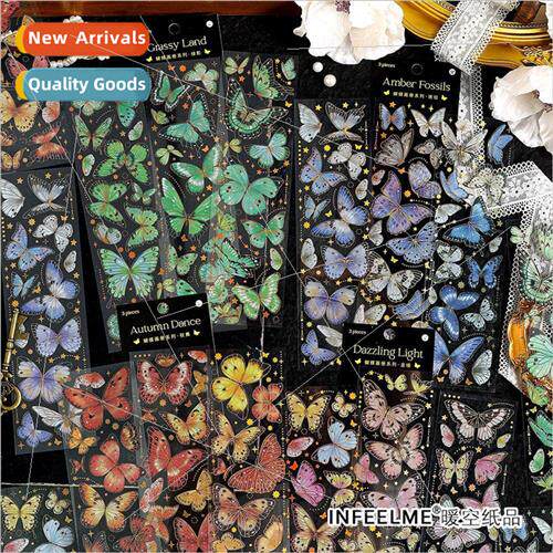 Butterfly album PET sectional tape ins hot color gold basic