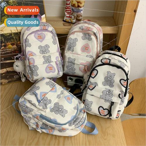 Cute high-color students out of the set travel small backpac