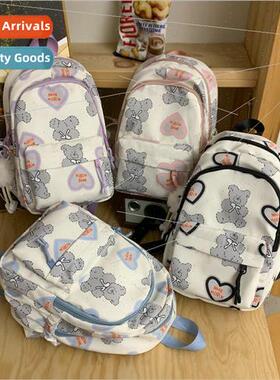 Cute high-color students out of the set travel small backpac