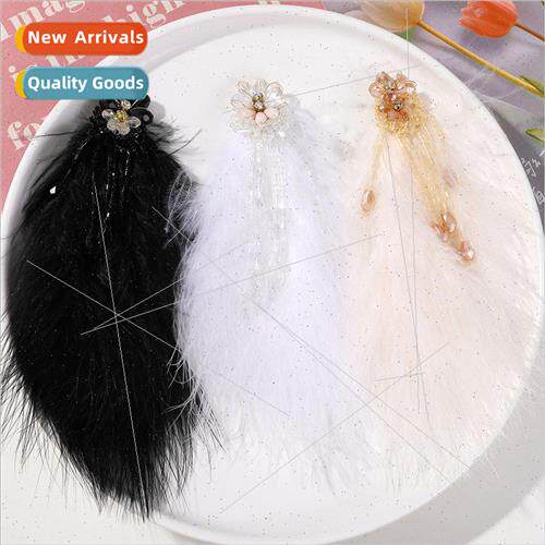 Sweet super fairy light tassel feather flowers diy handmade