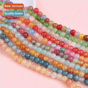 Cracked Ice Beads Colorful DIY Glass Loose Han Vintage