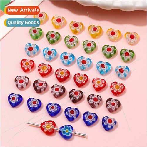 Colorful flowers thousand flowers glaze flat love beads DIY