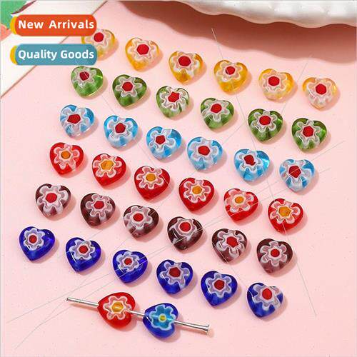 Colorful flowers thousand flowers glaze flat love beads DIY