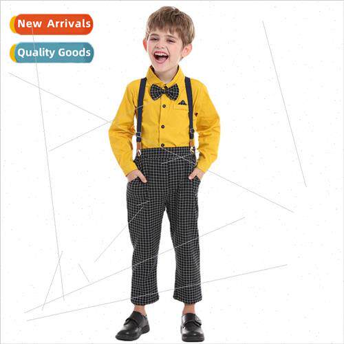 Korean  of the childrens suit new boys long-sleeved bow shir