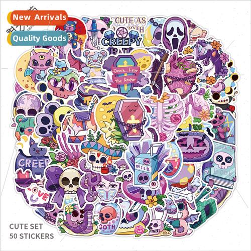 50 self-created cartoon gothic  quirky graffiti stickers lug