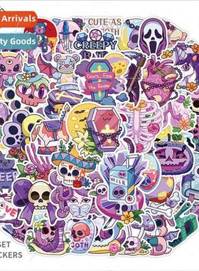 50 self-created cartoon gothic  quirky graffiti stickers lug