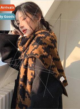 Premium sense of cashmere kilobird check scarf female 2023 n