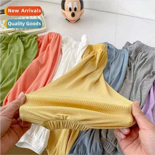Childrens pants 2023 summer Korean boys and girls bound feet
