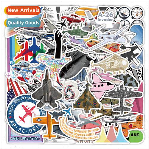 50 small airplane stickers cute fighter phone case luggage i
