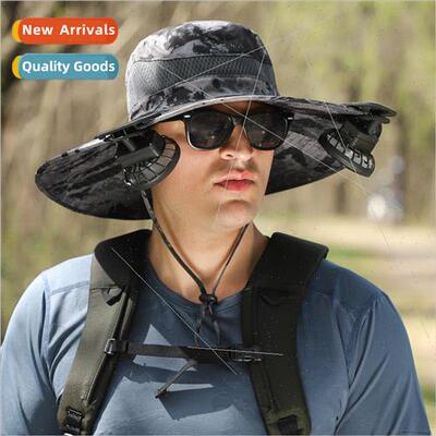 Electric fan charging large wind cooling cool hat summer out
