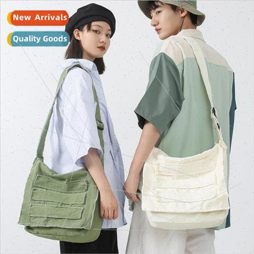 Japanese Harajuku Workwear Large Capacity Canvas Shoulder Ba