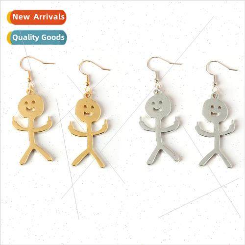 New fun graffiti earrings middle finger villain personality