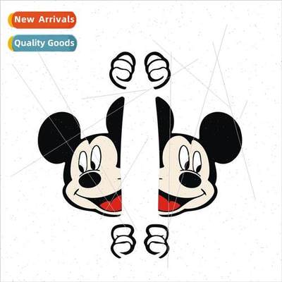 Mickey Mouse Mickey steal a glance at the cute car stickers