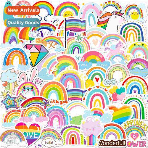 50 rainbow stickers small fresh seven colors rainbow bridge