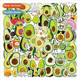 fruit cute motorcycle pcs hel stickers cartoon avocado