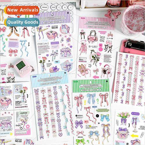 Pink Dependency Series Stickers Cartoon  Ribbon Lace Phone C