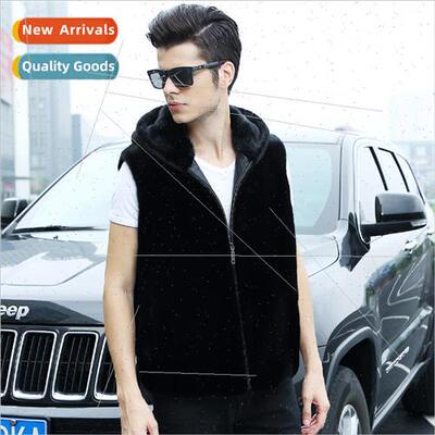 2023 fall and winter mens imitation mink vest mens imitation