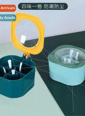 Kitchen spice box set a box of four compartments with a spoo