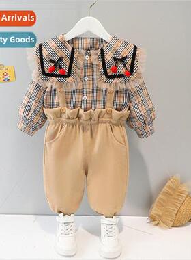 Spring girls Korean  of the plaid shirt long-sleeved suit ne