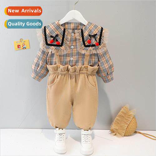 Spring girls Korean  of the plaid shirt long-sleeved suit ne