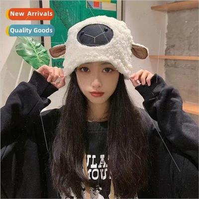 Hat female star lamb cap fall and winter warm ear protection