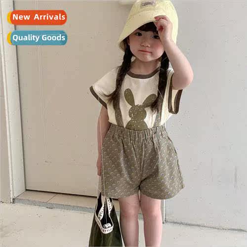Korea childrens suit 2023 summer new girls 适用eign fashiona