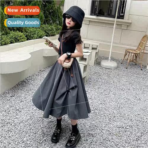 Summer girls dark sweet cool A-line skirt set girls middle-s