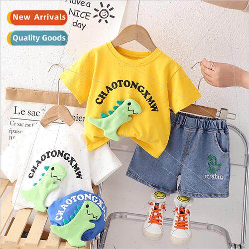 2023 summer new boys three-dimensional dinosaur round neck s