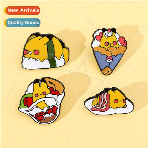 Cute cartoon creative personality Pokémon pin food shape Pi