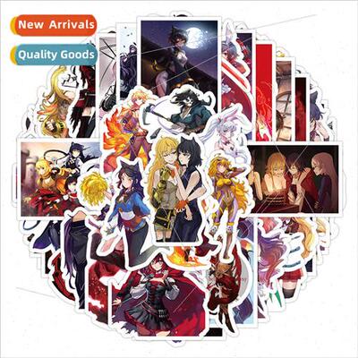 50 pcs of RWBY four-color war era anime graffiti stickers de