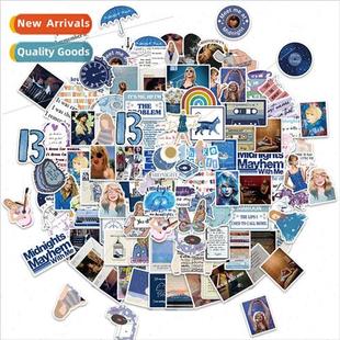 100 blue moldy taylor graffiti stickers decoration diy guita