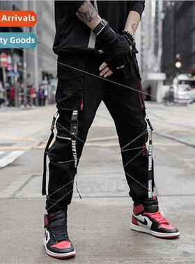 flutter belt drawstring leg work pants mens personalized hip