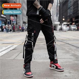 leg work pants flutter personalized drawstring mens hip belt