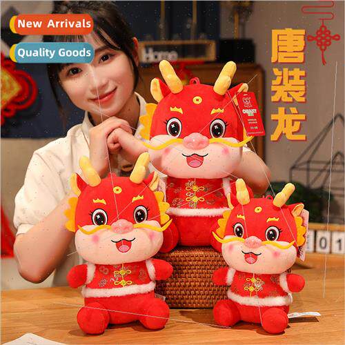Tang suit small fire dragon plush toys New Years decorative