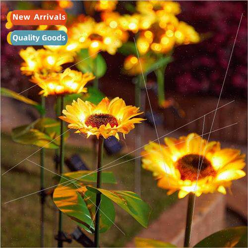 Solar sunflower lights led garden outdoor sunflower landscap