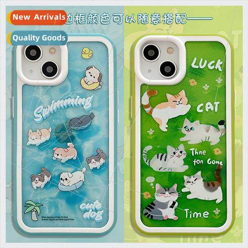 Rustic  cute cat 13ProMax couple iPhone12/11 phone case 适用