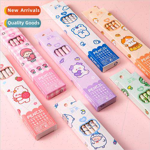 Cartoon boxed pencils Pupils writing drawing sketching penci