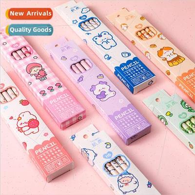 Cartoon boxed pencils Pupils writing drawing sketching penci