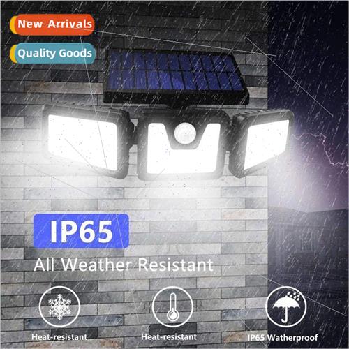 Solar Sensor 74 LED Triple Head Rotatable Wall ght Outdoor g