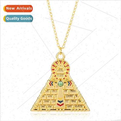 Jewelry Hawkhead God Horus Eye Pyramid Pendant Hip Hop Neckl