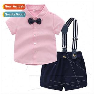 sleeved pink Mens summer pants Short back Childrens shirt