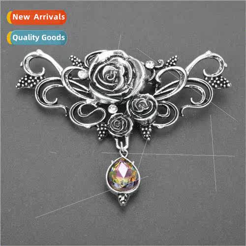 Jewelry vintage rose flower brooch fashion with diamonds wat