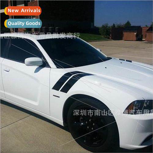 D-616 Car Hood Gloss Black de Stickers Stripe Pattern Vinyl